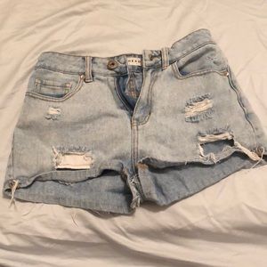 Ripped jean shorts